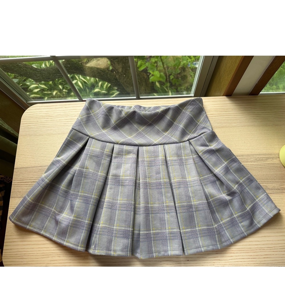 Charlotte Russe Purple Plaid Pleated Mini Skirt Preppy Schoolgirl Fairycore Soft